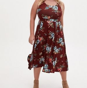 Torrid Floral Crossback Midi Dress